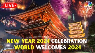 LIVE New Year 2024 Celebrations  Dubai Bangkok Hong Kong Fireworks  World Welcomes 2024  IN18L [upl. by Ramaj]