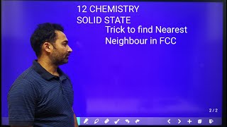 Shortcut to find Nearest Neighbour in FCC Solid State  12 Chemistry [upl. by Neehsas]