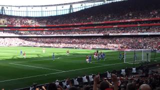 Santi Cazorla corner vs Chelsea 290912 [upl. by Sidnak]