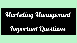 Marketing ManagementPrevious Year Question paper [upl. by Myles]