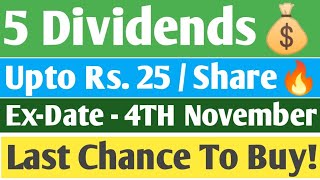 5 Dividends  Ex  Date  4TH November  Latest November Dividends  Best November Dividend Analysis [upl. by Welcome662]