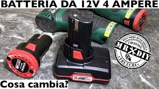 Batteria da 12V 4 ampere lidl x12vteam Batterie parkside per avvitatore smerigliatrice e seghetto [upl. by Laverna]