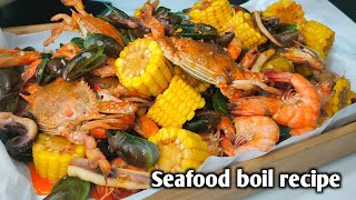 Seafood boil recipe by mhelchoice Madiskarteng Nanay [upl. by Enneibaf649]