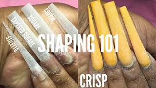 HOW TO SHAPE ACRYLIC NAILS FOR BEGINNERS  IN DEPTH THE VIDEO YOU’VE ALL BEEN WAITING FOR [upl. by Inaniel]