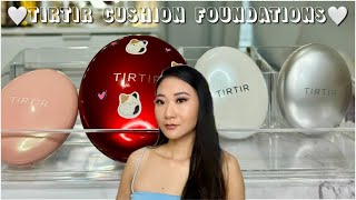 TIRTIR CUSHION FOUNDATION REVIEW red pink white amp sliver cushions [upl. by Modnar]