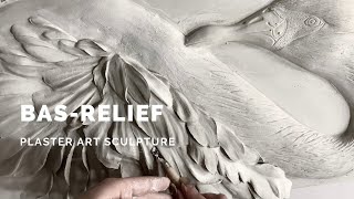 Swan 🦢 Plaster Art bas relief sculpture with Joint Compound 3dart basrelief drywallart [upl. by Nyliuqcaj127]