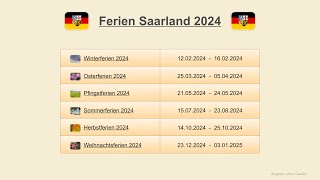 Ferien Saarland 2024 [upl. by Pawsner117]