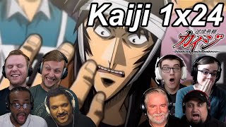 Kaiji Ultimate Survivor 1x24 Reactions  Great Anime Reactors  【カイジ】【海外の反応】 [upl. by Annayi]