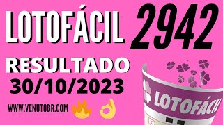 🍀 Resultado Lotofácil 2942 [upl. by Dnarb]