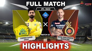 CSK vs RCB 22ND MATCH HIGHLIGHTS 2022  IPL 2022 CHENNAI vs BANGALORE 22ND MATCH HIGHLIGHTS CSKvRCB [upl. by Randa]