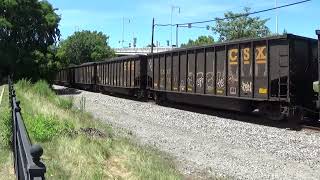 CSX C 670 01 Coal loads by Homestead 7224 AC44 ES44 leads full CSX coal hoppers [upl. by Enitsirc8]