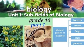 unit 1  sub fields of biology  grade10 part1biology [upl. by Neitsabes]