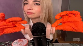 ASMR Ear Attention with Lotion Massage and Gloves no talking [upl. by Kester]