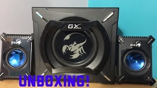 Genius GX Gaming SW G2 1 2000 Gaming Speakers Unboxing [upl. by Dorrahs]