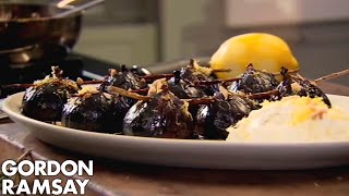 Caramelised Figs with Balsamic Vinegar Rosemary and Ricotta  Gordon Ramsay [upl. by Airoled]