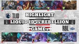 Highlight LIQUID ID vs REBELLION  MPL ID SEASON 14 GAME 1 [upl. by Ladnar47]