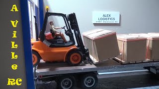 RC Forklift Fun Unloading Crates and Loading Pallets at the RC Warehouse RC Construction [upl. by Henriha]