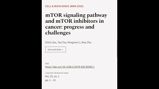 mTOR signaling pathway and mTOR inhibitors in cancer progress and challenges  RTCLTV [upl. by Alurta]