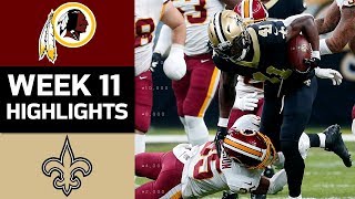 Redskins vs Saints  NFL Week 11 Game Highlights [upl. by Iggep]