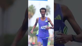 Yomif Kejelcha  Half Marathon World Record 5730quot worldrecords halfmarathon trackandfield [upl. by Jewett]