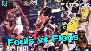 Michael Jordan ERA vs LeBron James ERA TOP Hard Fouls vs TOP Hard Flops reaction [upl. by Nylodnewg]