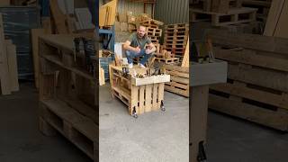 DIY workbench with 4 pallets  woodworking diy workbench [upl. by Gertrud973]