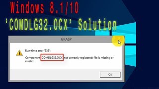 How to fix COMDLG32ocx missing windows 108187 [upl. by Ierna284]