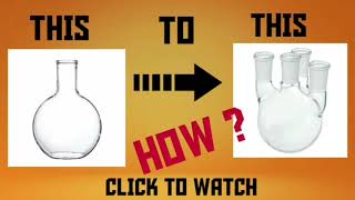 CHECK OUT HOW 4 NECK ROUND BOTTOM FLASK IS MADE  BRIGHT GLASS [upl. by Yeldar]