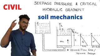 seepage pressure and critical hydraulic gradient  soil mechanics  civil [upl. by Morentz]