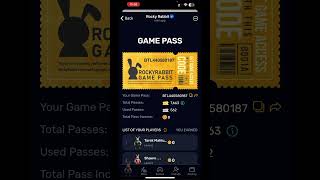 ROCKY RABBIT GAME PASS CODE Rockyrabbit gamepass code [upl. by Leirraj641]