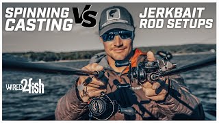 Jerkbait Bass Fishing  Spinning vs Casting Setups [upl. by Lash]