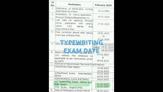 TYPEWRITING EXAM DATE 2025 FEB MARCH [upl. by Gerita]