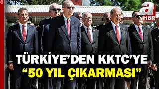 Başkan Erdoğan Kıbrıs Barış Harekatının 50 Yılı Törenleri İçin KKTCde  A Haber [upl. by Neehsuan]