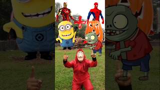 Iron Man And Minion  SpidermanPumpkin Helloween And Zombie  Cartoon animation [upl. by Lj508]