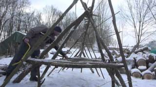 shelter bauen im Outdoorcamp Berga [upl. by Therine503]