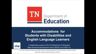 Accommodations for Students with Disabilities and English Language Learners Webinar [upl. by Zacharias294]