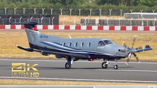 4K Pilatus PC12 NGX from Pilatus Flugzeugwerke HBFXA arrival at RAF Fairford RIAT 2022 Airshow [upl. by Nelan]