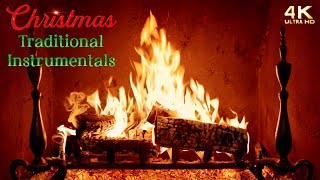 🔥 Joyful Christmas Fireplace with Traditional Instrumental Christmas Music [upl. by Ahsenac730]