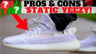 Adidas YEEZY BOOST 350 V2 STATIC PROS and CONS Review  On Feet [upl. by Euqinotna]