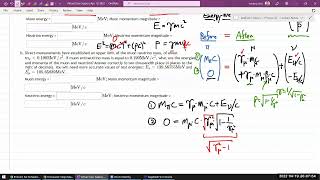 Physics 4C  Relativistic Dynamics  Pion Decay Problem [upl. by Atterys]