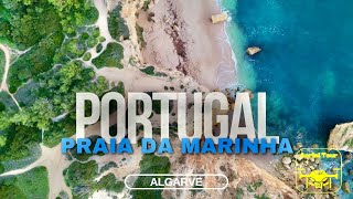 Praia da Marinha Algarve  Breathtaking 4K Drone Views of Portugal [upl. by Audrye857]