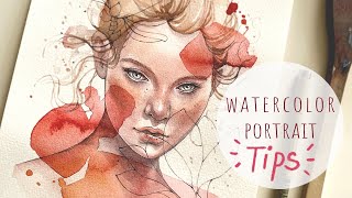 TIPS for watercolor portraits  my PAINTING PROCESS [upl. by Lorene716]