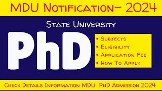 New Update II PhD Admission Notification 2024 II universitynewsindia [upl. by Elayor]