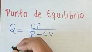 Punto de Equilibrio EJERCICIO resuelto paso a paso [upl. by Dachy]