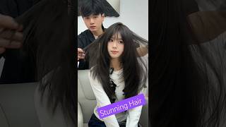 Hairstyle Design for Square Round Faces  Stunning Hair Tutorial haircuttingessentials hairstyle [upl. by Derrej]