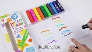 TBC The Best Crafts Paint Sticks12 Classic Colors Washable Paint Review [upl. by Giza]