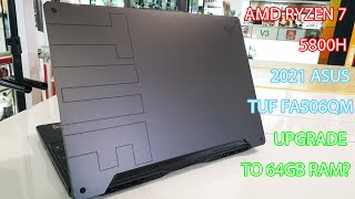 2021 ASUS TUF GAMING FA506QMRTX3060 disassembly amp upgrade to 64GB RAM  华硕天选FA506QM拆机64GB 内存 [upl. by Imas]