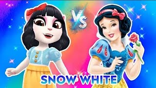 My Talking Angela 2  Angela vs Snow White  Disney princes [upl. by Anivad]