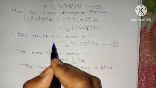 Find Equation of Continuity  by Eulers method  equation of continuity  FLUID DYNAMICS  Maths [upl. by Calandria650]