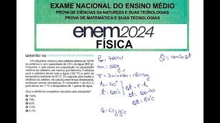 ENEM 2024 124Um estudante comprou uma cafeteira elétrica de 700 W de potência e com capacidade [upl. by Jd]